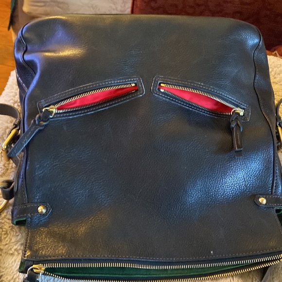 Florentine Dooney and Bourke leather and brass handbag. With long strap. - Picture 6 of 9